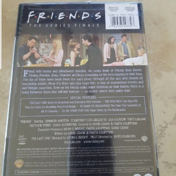 Friends The Series Finale DVD nwt - Picture 2 of 2